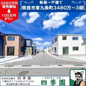 奈良市東九条町、建て売り新築一戸建て