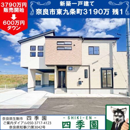 奈良市東九条町、建て売り新築一戸建て