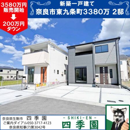 奈良市東九条町、建て売り新築一戸建て